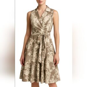 Jessica Howard Grey Floral  Retro Vintage Look Floral Dress Fit And Flar…